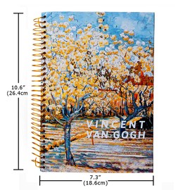 Van Gogh Notebook Hardcover Spiral Notebook Art Journal 10.6" x 7.3" 300 Pages Spiral Wide Ruled Notebook, Notebooks for Work,Gifts,Office,School