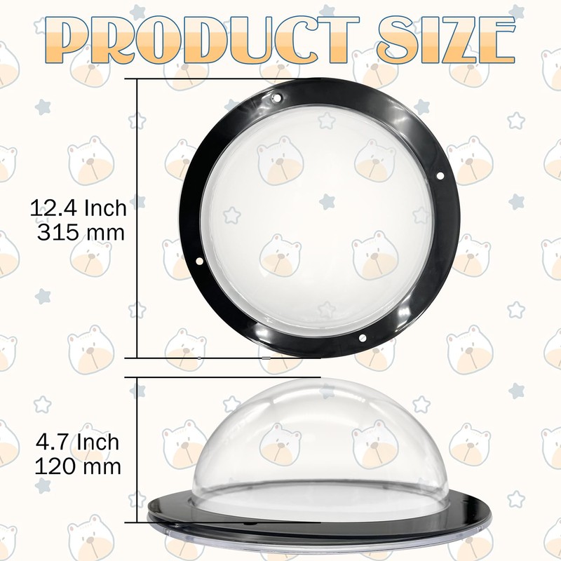 Hamiledyi Dog Fence Window, 12.4" Acrylic Dome Window Clear Bubble