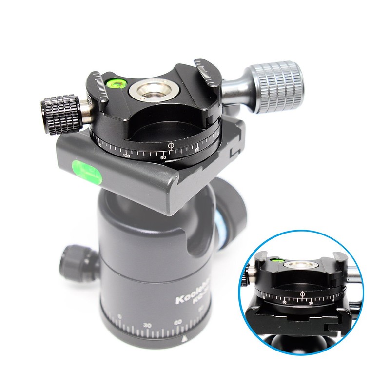 koolehaoda 360° Mini Panoramic Tripod Head Metal Clamp Compatible with