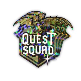 Set 3Pcs Quest Squad Holographic Sticker Funny Dragon, Fourth Wing, Armor Meme Humor Bookish Kindle Waterproof 3 Inches Die-Cut Vinyl for Water Bottle Laptop Phone for Friend Coworker Dad Mom