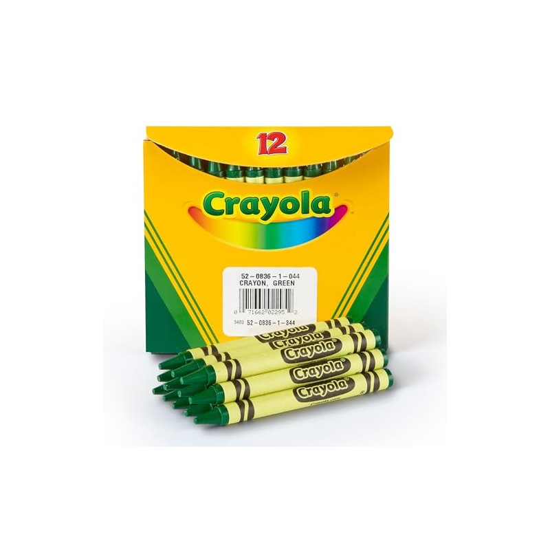 Crayola Crayons in Green, Bulk Crayons, 12 Count