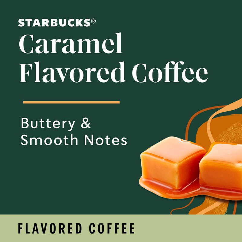Starbucks K-Cup Coffee Pods, Flavored Hot or Iced Coffee, Caramel,