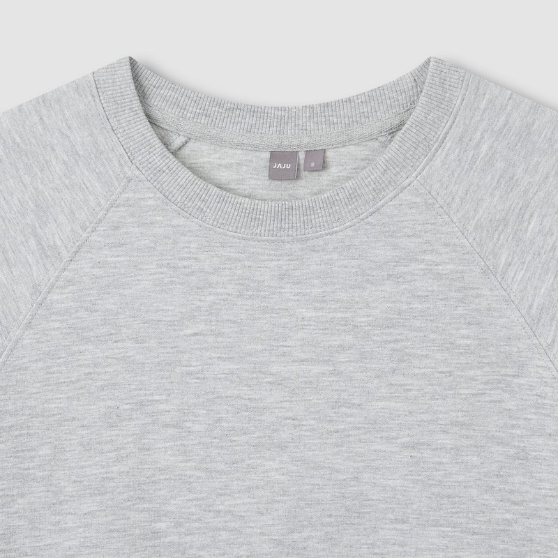 JAJU [JAJU/자주] Women's Sweat Short Sleeve Shirt_Melange Grey