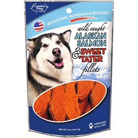 Carolina Prime Pet 45111 Salmon And Sweet Tater Fillets Treat For Dogs, 5 oz pouch