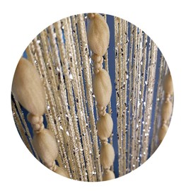 Duosuny 39x78 Inch Door String Curtain Rare Flat Silver Ribbon Thread Fringe Window Panel Room Divider Cute Strip Tassel for Wedding Coffee House Restaurant Party Parts (Gold-Style)