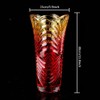 Large Red Striped Glass Vase-11.8 inch Tall,Modern Vase for Home