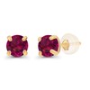 Genuine 10K Solid Yellow Gold 3mm Round Created Red Ruby