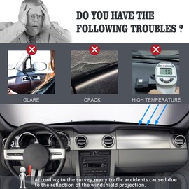 puxhig Dashboard Cover Dash Cover Mat Pad Carpet Custom Fit for Ford Mustang 2005 2006 2007 2008 2009 (Black)