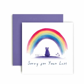 Huxters Sympathy Card for Sorry for Your Loss Condolences Thinking of You Losing Your Sorry for Your Loss Watercolour Rainbow - 14.8cm (Sorry for Your Loss)