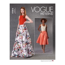 Vogue Misses' Flared Skirt, Code V1813 Sewing Pattern Kit, Sizes 8-16, Multicolor