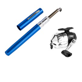 SOUUXIU Pen Fishing Rod Kit Portable Fishing Rod Pocket Telescopic Mini Pen Shape Fishing Rod Fishing Spinning Reel Combo Kit for Travel Saltwater Freshwater Sea