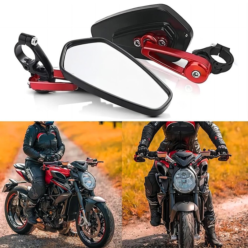 goodfitment - Motorcycle Bar End Mirror, Universal 7/8" Handle Rear