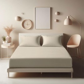 Aspire Homeware King Size Fitted Sheets - 25 cm Deep Hotel Quality (Cream) Bed Sheets - Soft & Breathable Fitted Sheets King Size - Anti-Wrinkle Easy Care Fitted Sheet