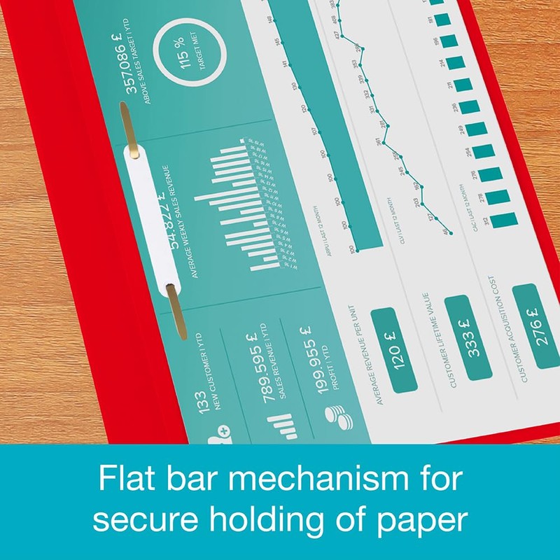 Hamelin A4 Red Polypropylene Project Folders, Pack of 25 -