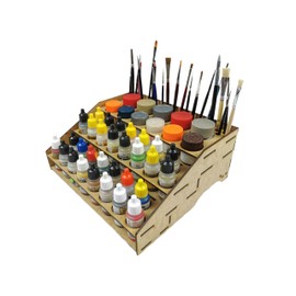 HobbyHold Model Building Organiser - Tool and Paint Holder - Model Paint Rack Organiser - Paint Rack Citadel Paint Stand - Tabletop Model Organiser for Colours - Colour Organisation - Brush Holder