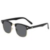 aisswzber Retro Semi Rimless Sunglasses Half Frame UV400 Glasses 3016s-blacknew
