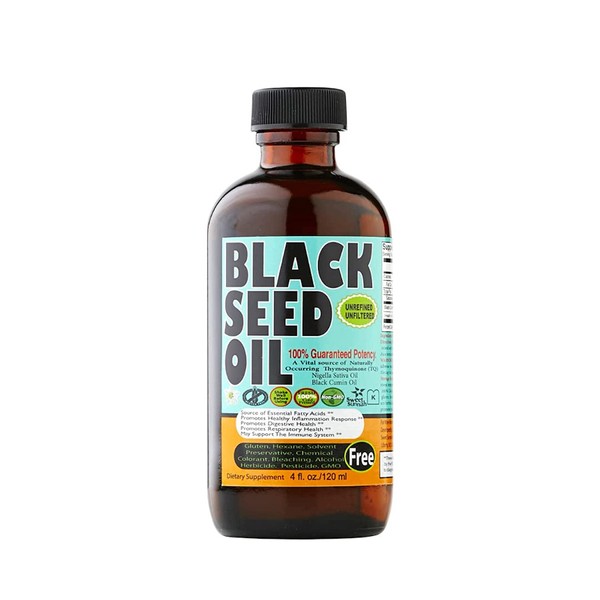 4 oz Vegan Black Seed Oil from Turkey in a Travel Size Glass Bottle from Sweet Sunnah Made in The USA for Immune Support, Joints, Digestion, Hair & Skin - Antioxidant Supplement