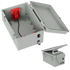 Starlink Mini Dual Mil.Waukee 18V-24V Battery Pack Adapter Case with DC Female Plug and Switch Control, IP66 Waterproof Storage Box Ourdoor use for Star Link Mini Accessories