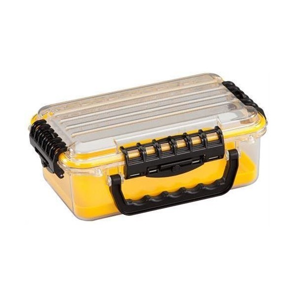 Plano Molding 146000 Medium Polycarbonate Waterproof Case, Clear/Yellow