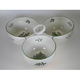 Spode Christmas Tree 3 Part Server with Handle
