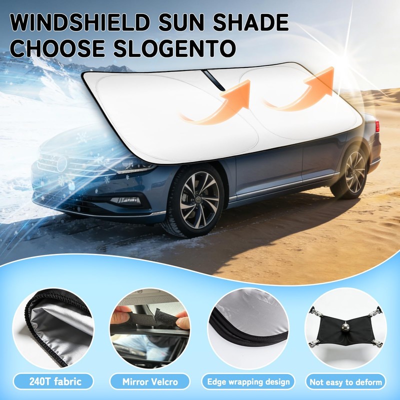 SLOGENTO Custom Fit Windshield Sun Shade for Jeep Compass 2017-2025