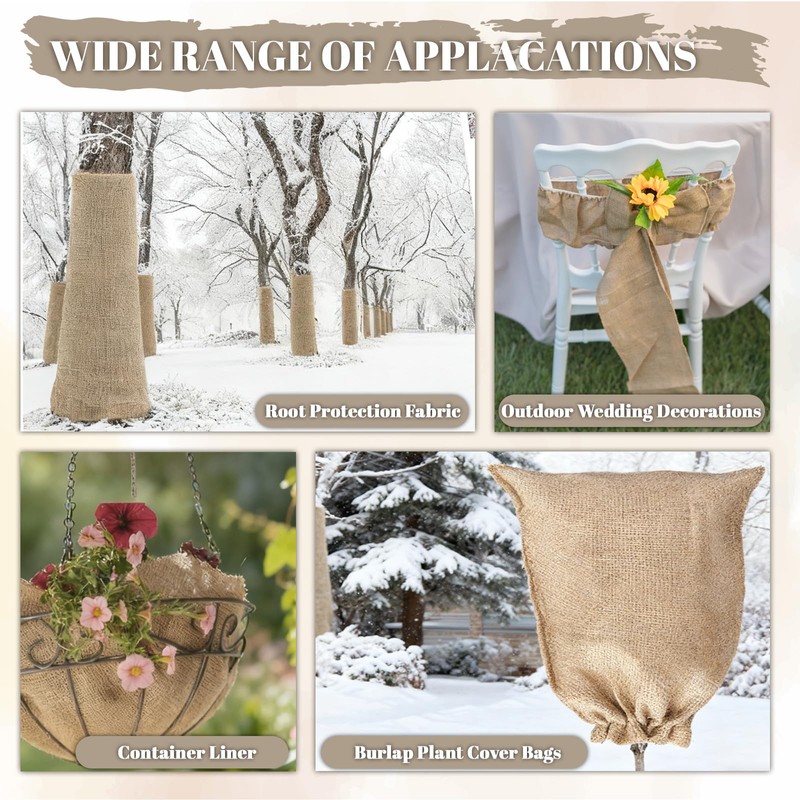 40 inches X 15 FT Natural Burlap Fabrics Plant Covers