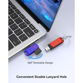 KEXIN 64GB USB Stick Flash Drive USB 2.0 Thumb Drives Swivel USB Memory Stick Bulk with LED Light Stylish Colorful Pen Drive for Photo Video File Music – Green, Red, Black, Blue, Yellow, 5 Pack