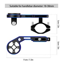 Bicycle Computer Mount Adjustable Out Front Bike Handlebar Mount Holder with Camera Adapter Light Holder for Garmin for Bryton for Cateye