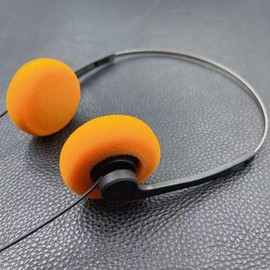 Orange Retro Over-Ear Headphone,Vintage Feelings Headphone,Retro Lightweight Earphones,Hi-Fi Stereo Earphone Headset,Walkman Headphone,for Most Mobile Phones Playback Pevices Headphones 1 Pc