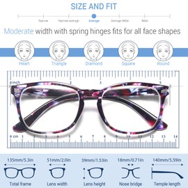 CCVOO 5 Pack Reading Glasses Blue Light Blocking Women/Men, Anti UV Ray/Glare Readers Fashion Eyeglasses with Spring Hinge (B5 Mix,2.50)