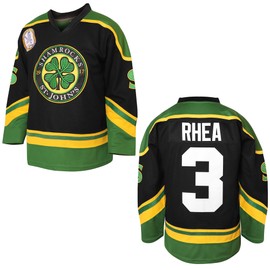 3 Ross The BOSS Rhea Hockey Jersey for Men,ST John's Shamrocks Stitched with EMHL Patch White Green Black (3 Black，3X-Large)