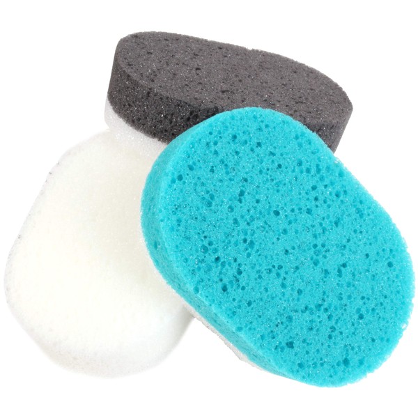 3x Two Sided Exfoliating Bath Sponges - Relaxing Body Scrubbers
