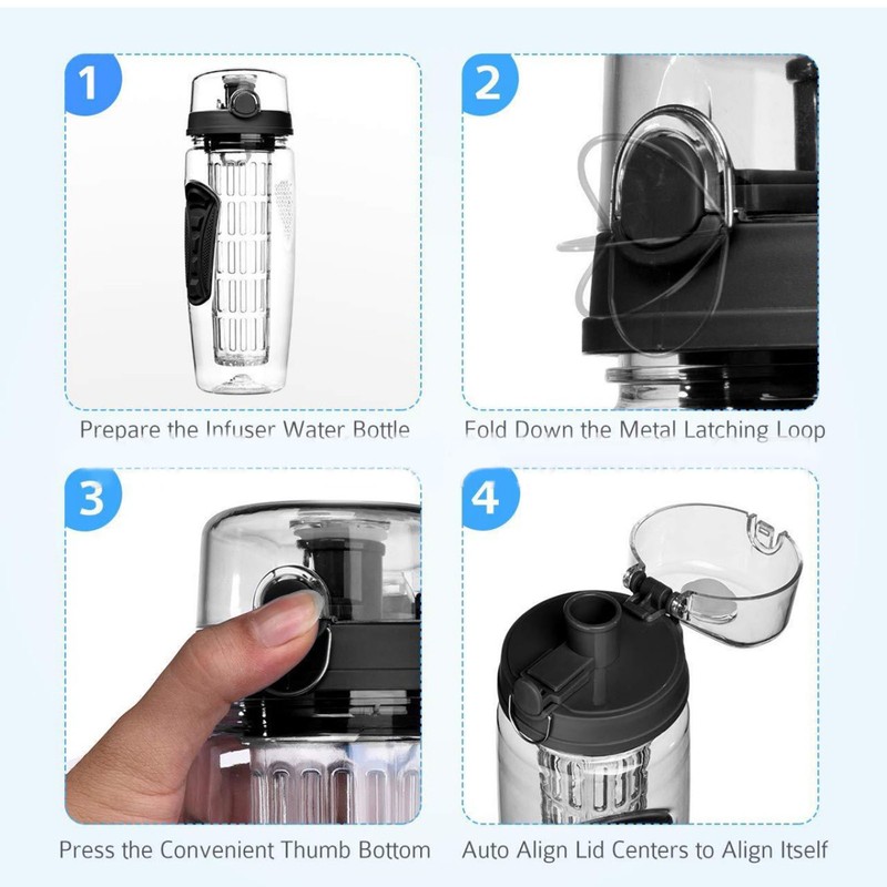 32oz Space Bottle Single Layer PCTG Cup Fruit Brewing Water