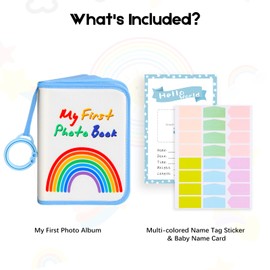 Baby Photo Book Holds 21 4x6 Photos, My First Photo Book for Baby or Toddlers,Baby Photo Album Soft Cloth Family Book, Cute Book Gift for Babies Shower Newborns Family Photos (Blue)