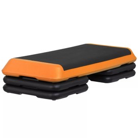 Venbytech for Aerobic Exercise Step Platform with 4''-6''-8'' Adjustable Risers Orange