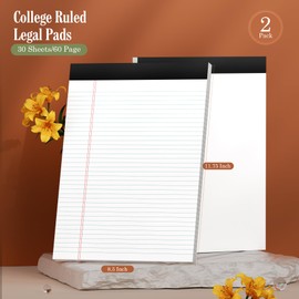 Legal Pads 8.5 x 11 Note Pads, 2 Pack Notepad 8-1/2 x 11 Legal Pad, 30 Sheets/Pad, Legal Pads 8.5 x 11 College Ruled Thick Writing Paper Lined Tablets Paper Pads Notepads for Work Office School Home