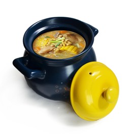 Casserole Clay Pot 4.4qt /4.2l Clay Natural Health Cook Crock with Lid Cooking Stew Soup Boil Fire Stove Safe Gift Box