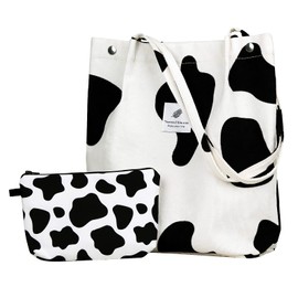 Tote Bags for Women,Corduroy Shoulder Bag Reusable Suitable Office School Shopping Travel Cleaning Girls Aesthetic Cute