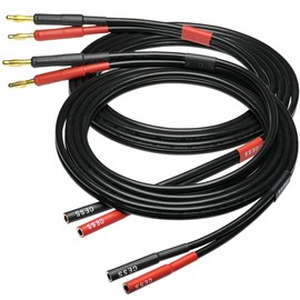 CESS-029-6f Male Banana Plug to Female Banana Jack Speaker Extension Cable, Silicone Cable, 2 Pack (6 Feet)