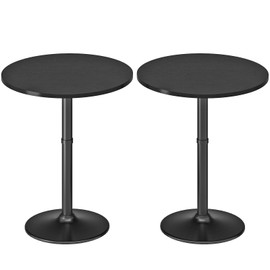 HOOBRO 2 Pcs Round Bar Table, 35" Tall Pub Table, with Non-Slip Base for Narrow Space, Bar Height Table for Kitchen, Easy to Assemble, Black BB57BTP201