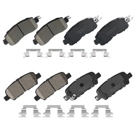 YxpBrake Front Rear Ceramic Brake Pads with Hardware Fit for Nissan Altima 2013 2014 2015 2016 2017 2018 2019 2020 2021 2022 2023, Leaf 2014 2015 2016 2017