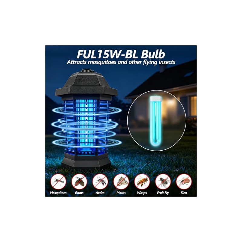 8 Pack Bug Zapper Light Bulb Replacement for 15W Bug