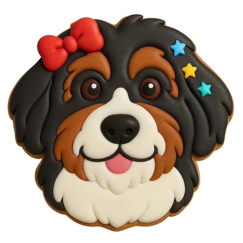 Mighty Gadget Bernedoodle Cookie Cutter and Stamp - 4x3.73"(Random Color)