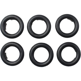 GWYAN 6 Pcs Sink Overflow Ring Bathroom Kitchen Sink Basin Trim Overflow Ring Cover Hole Insert in Cap (Black)