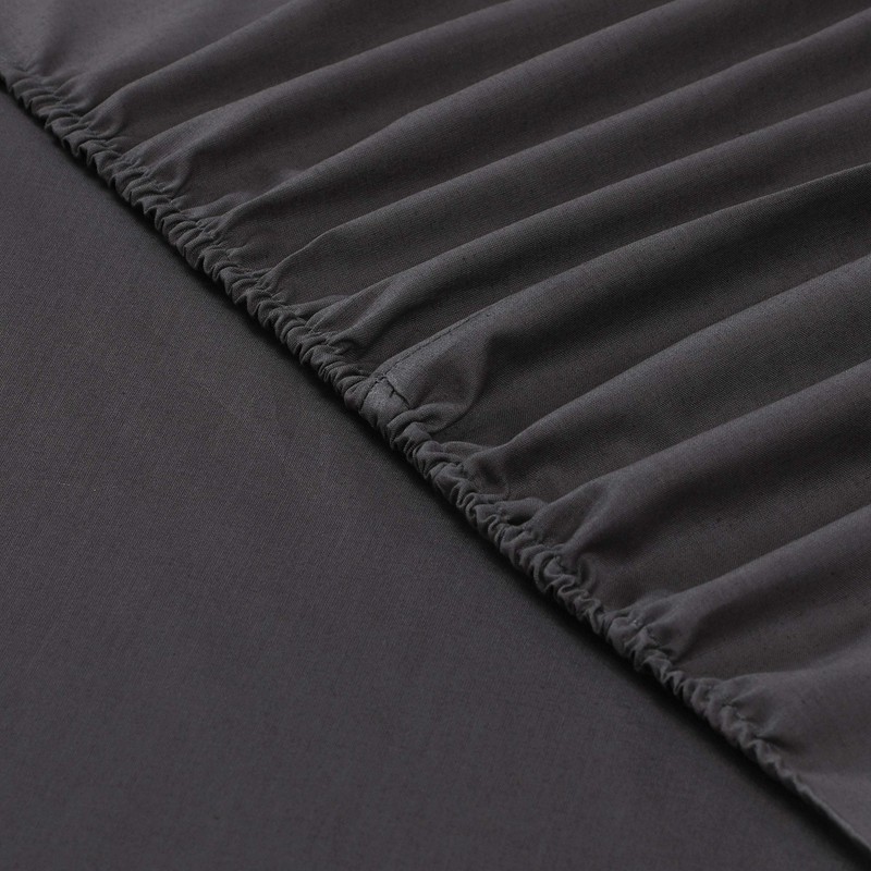 VISION Fitted Sheet 150 x 200 cm Charcoal Grey 100%