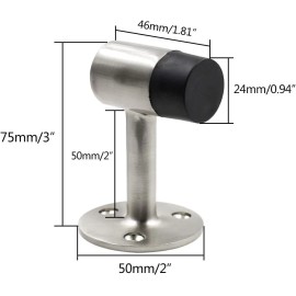 Heavy Duty 3" Heavy Duty Floor Mount Door Stop -  Stainless Steel