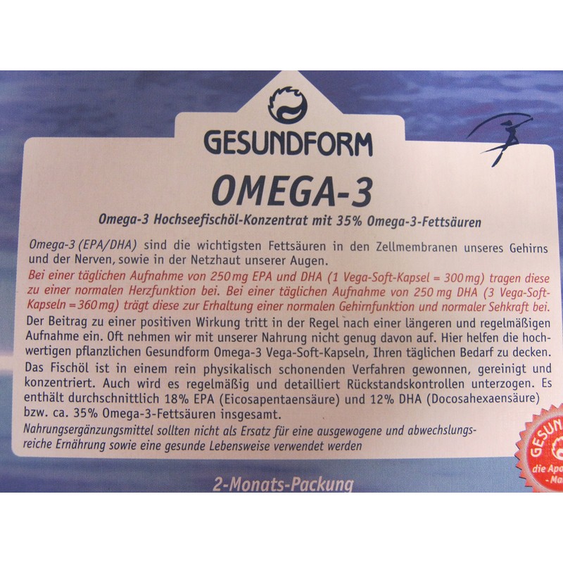 GESUNDFORM Omega-3 1,000 mg Capsules Pack of 180