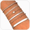 6Pcs Silver Bracelet for Women Ladies, Silver Stacking Bracelets Layered