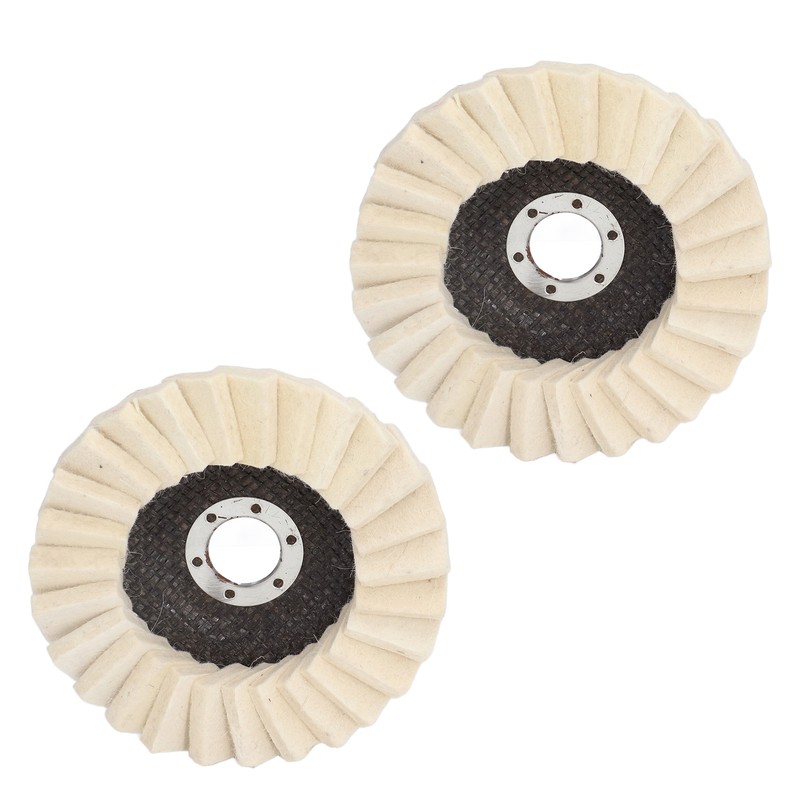 2Pcs 5in Grinding Disc Wave Shape Wool Felt Polishing Wheel