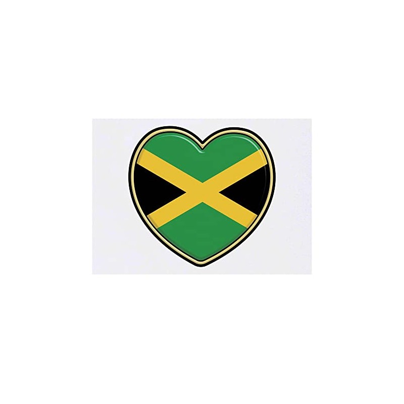'Jamaica Flag Heart' Temporary Tattoo - Water Resistant, Skin-Safe, Non-Toxic
